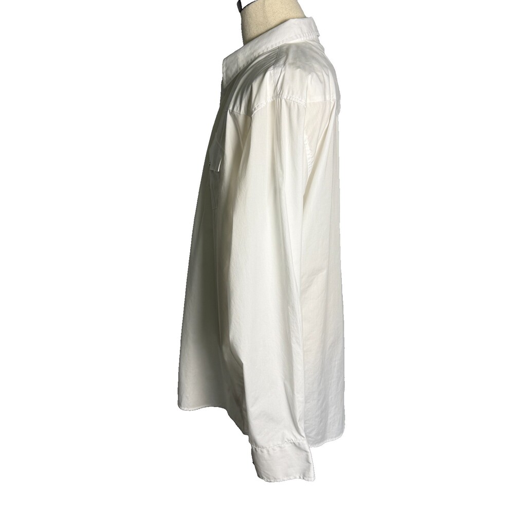 Gibson Men's XXL Western Shirt Solid White Pearl Snap Buttons Chest Pockets - Picture 8 of 15